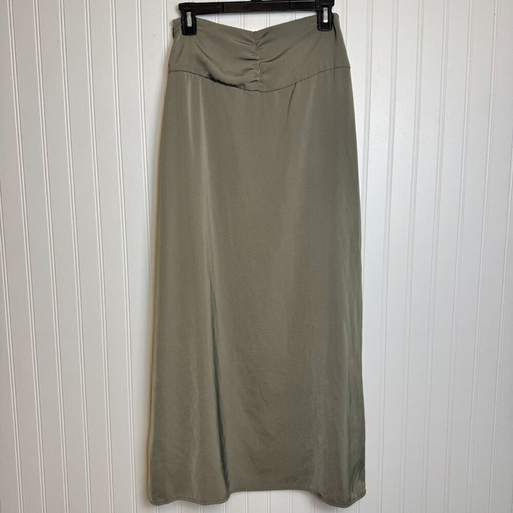 Veiled Collection grey green maxi skirt size XS L44